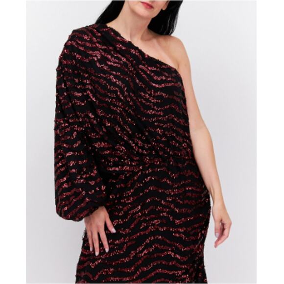 CITY CHIC Women's Ruby Sequin Stripe Mini Dress Size M/18 - Picture 10 of 10